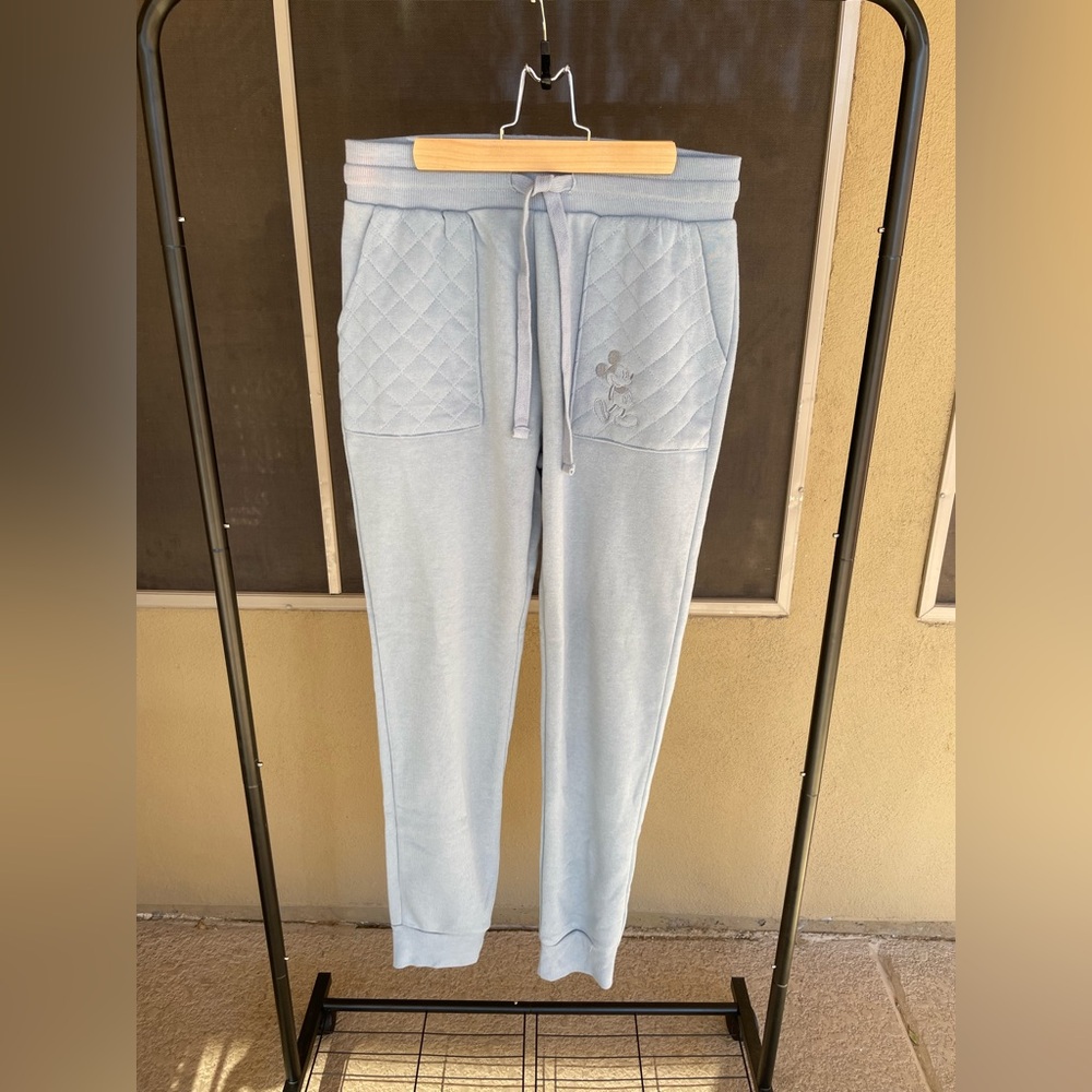 Disney Light Blue Quilted Joggers Sweat Pants